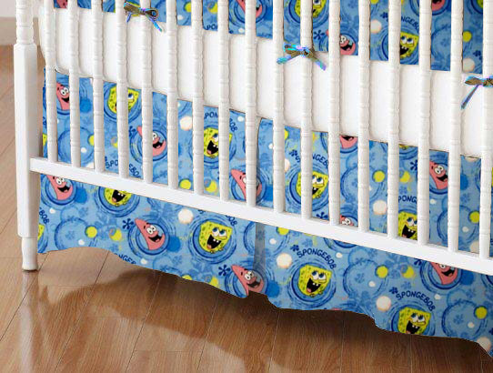 Mini Crib Skirt - Sponge Bob Circles