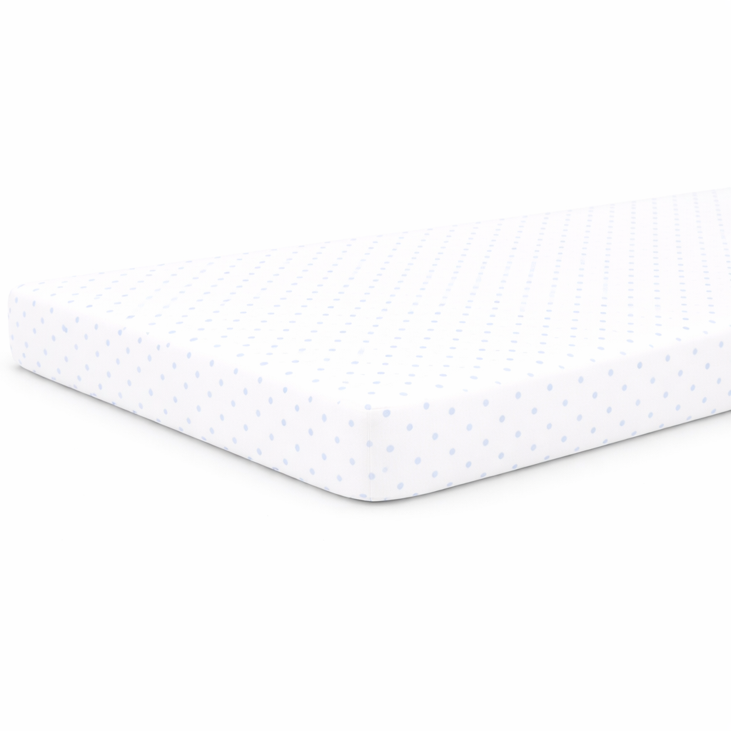 Blue Pindot Jersey Knit