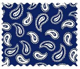 Paisley Navy Fabric - 100% Cotton - 27 x 42 inches