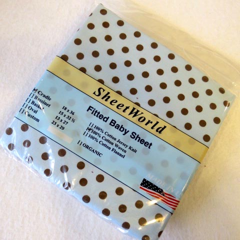 Brown Dots Blue Cotton Cradle Sheet