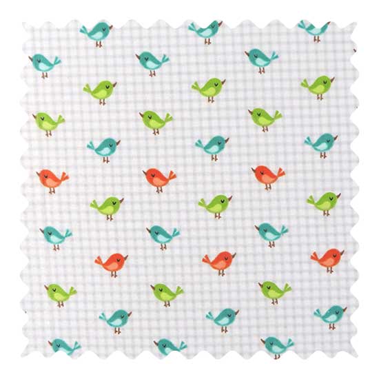 Birdies Fabric - 100% Cotton Flannel - 33 x 43 inches