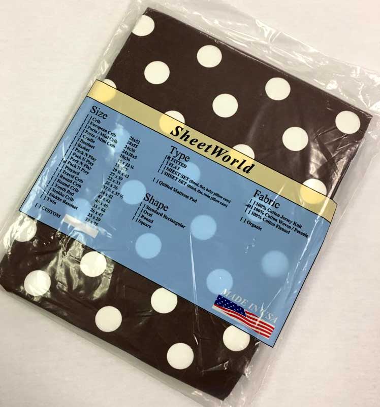 Polka Dots Brown Cotton Fitted Square Playard Sheet Fits Graco TotBloc 36 x 36