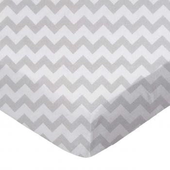 Made In USA SheetWorld Fitted Portable / Mini Crib Sheet Silver Grey Flannel 