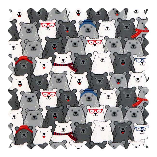 Polar Bears Fabric - 100% Cotton Flannel - 28 x 43 inches