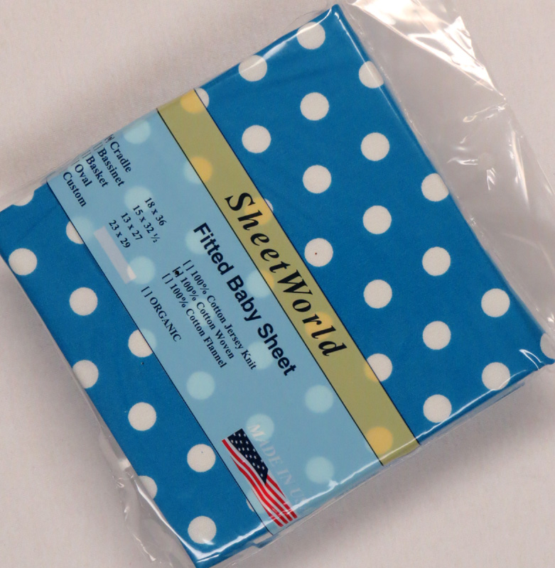 Polka Dots Blue Cotton Woven Cradle Sheet 18x36