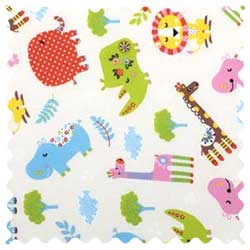 Safari Animals Cream Fabric