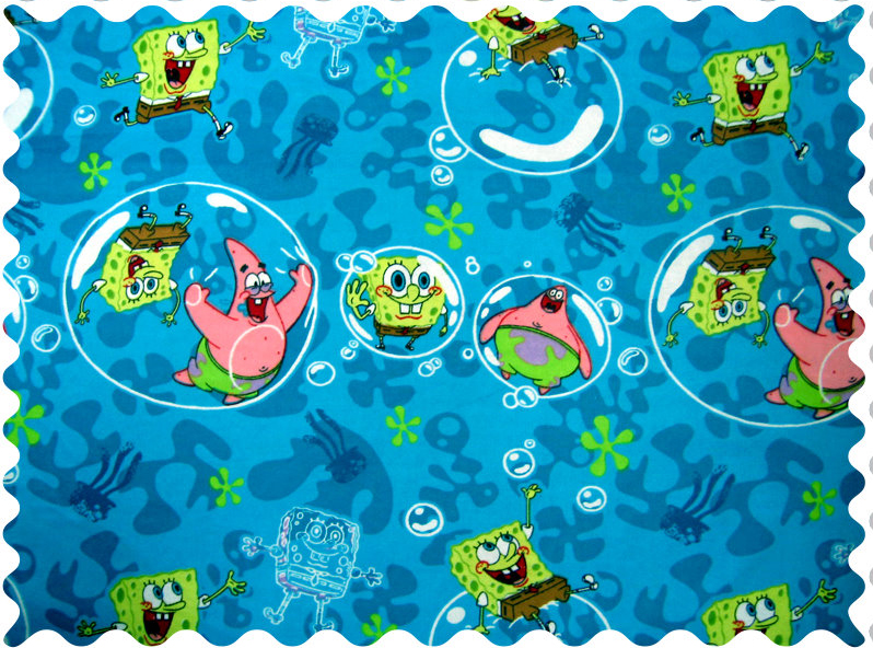 Sponge Bob Fabric - 100% Cotton Flannel - 23 x 42 inches