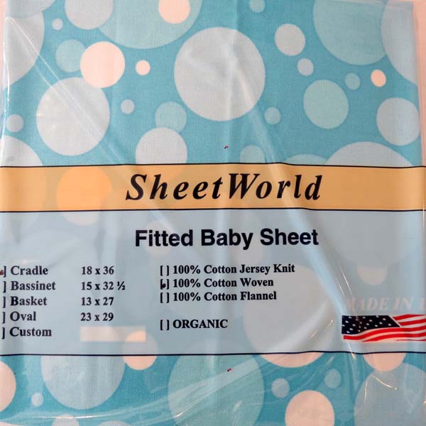 Multi Dots Blue Cotton Cradle Sheet