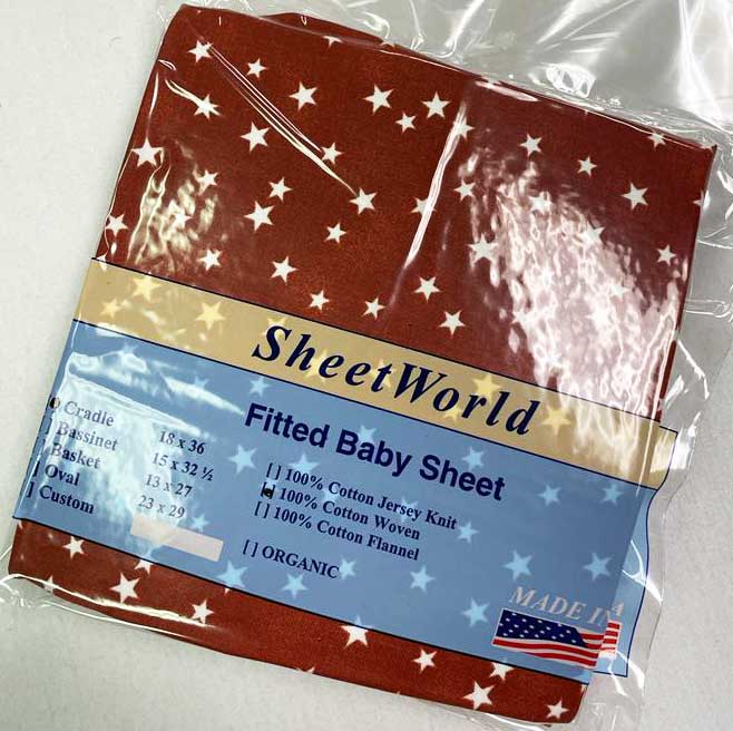 Stars Rust Cotton Cradle Sheet - 18 x 36