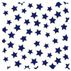 Primary Stars Navy On White Woven Fabric