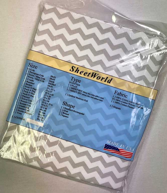 Grey Chevron Cotton Crib Sheet - 28 x 52