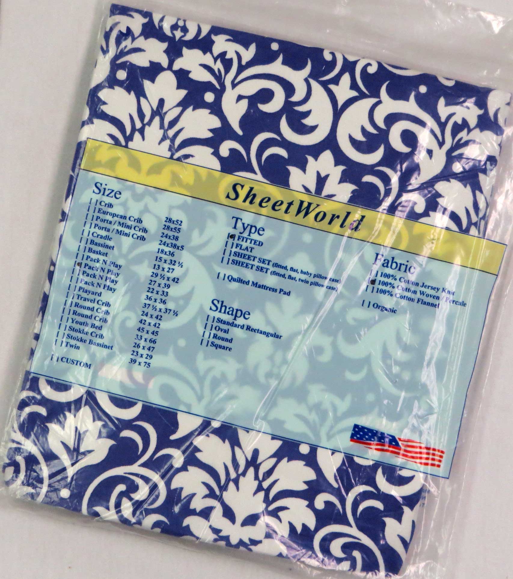 Purple Damask Cotton Fitted Pack N Play Sheet - Fits Graco - 27 x 39