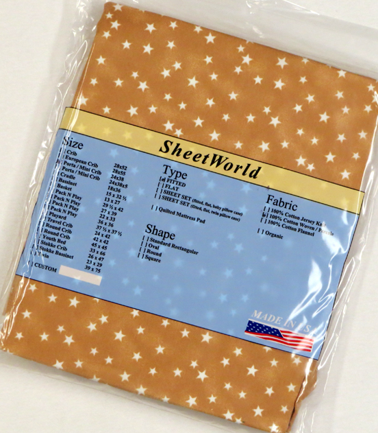 Stars Camel Cotton Portable / Mini Crib Sheet - 24 x 38