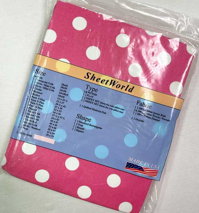 Dots Pink Cotton Crib Sheet - 28 x 52