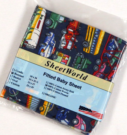 Vehicles Galore Cotton Bassinet Sheet - 15 x 32