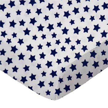 Primary Stars Navy On White Woven