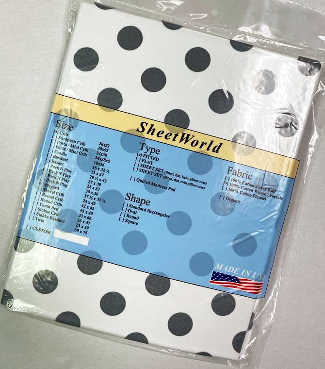 Made In USA SheetWorld Round Crib Sheets Royal Blue Links 