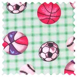 Sports Green Grid Fabric