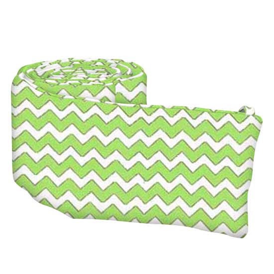 Lime Chevron Cotton Woven Cradle Bumper