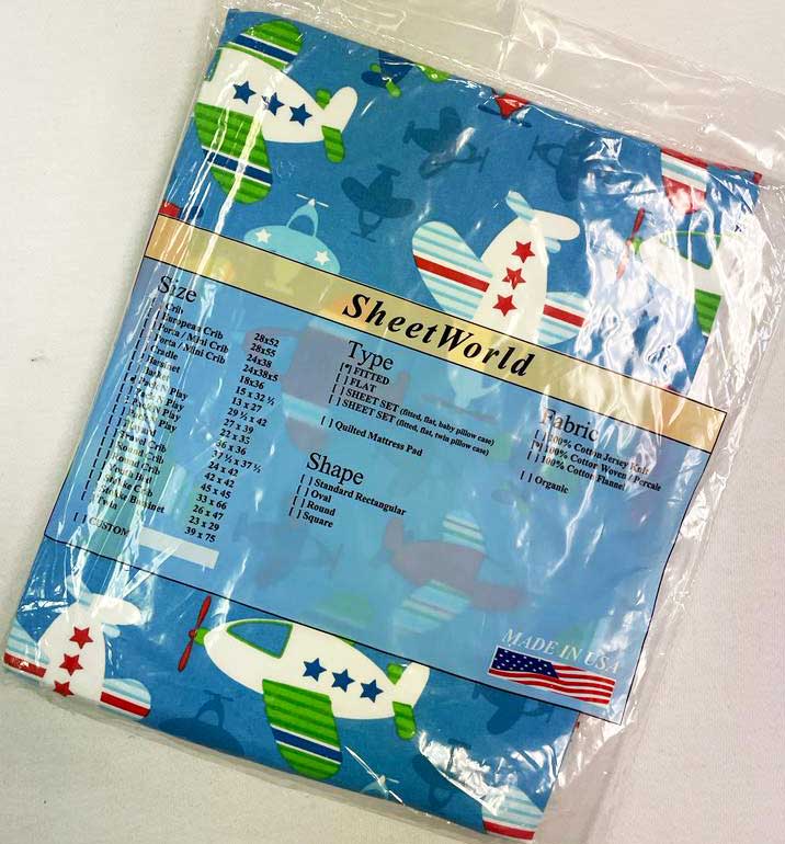 Baby Airplanes Cotton Large Pack N Play Sheet - 29.5 x 42