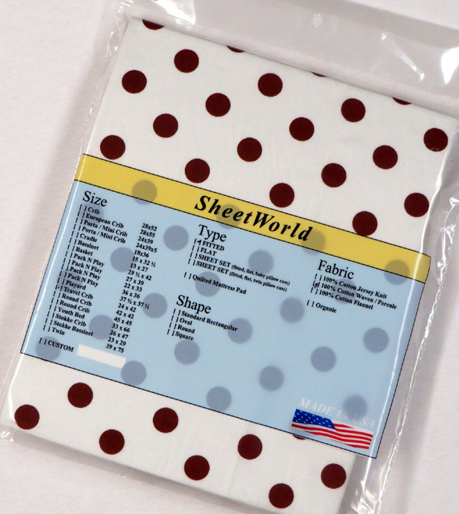 Burgundy Polka Dots Cotton Percale Travel Lite Playard Sheet - Fits BabyBjorn 24 x 42