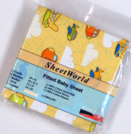 Airplanes Yellow Cotton Bassinet Sheet - 15 x 32