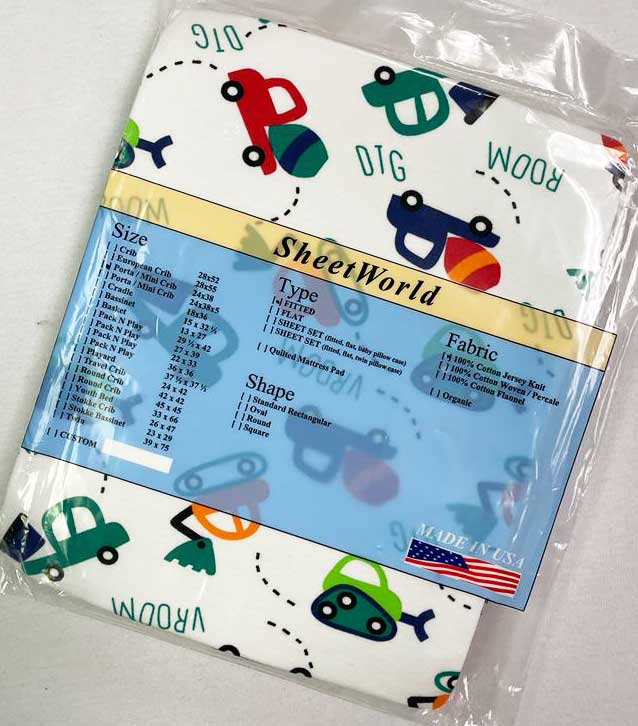 Baby Construction Cotton Jersey Mini Crib Sheet - 24 x 38
