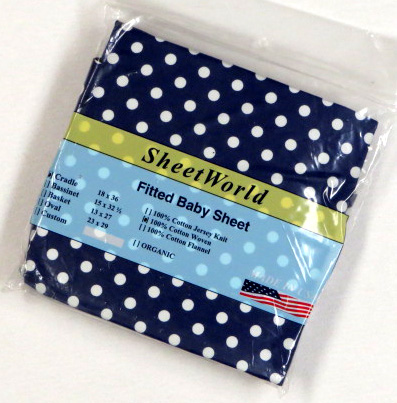 Polka Dots Navy Cotton Woven Cradle Sheet 18x36