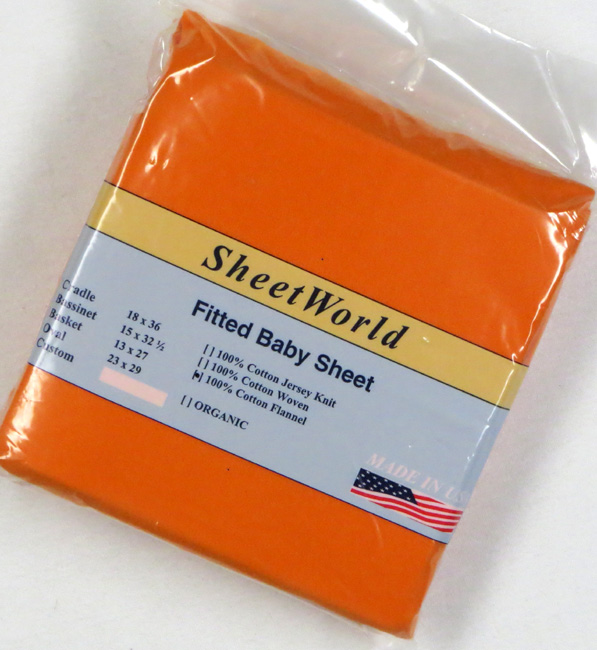 Solid Orange Fitted Cotton Flannel Mini Oval Sheet - Fits Stokke Mini 23x29