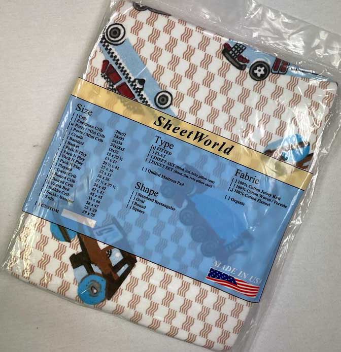 Vehicles Cream Cotton Flannel Mini Crib Sheet - 24 x 38