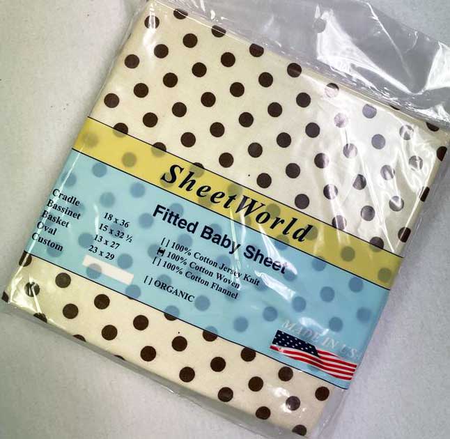 Brown Dots Cream Cotton Woven Cradle Sheet - 18 x 36