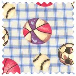 Sports Blue Grid Fabric