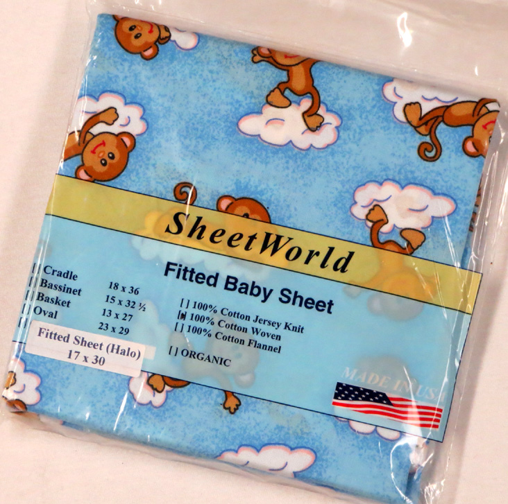 Monkeys Blue Cotton Bassinest Sheet - Fits Halo