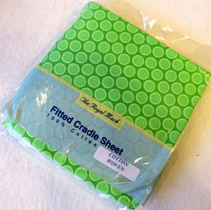 Green Bubbles Cotton Cradle Sheet