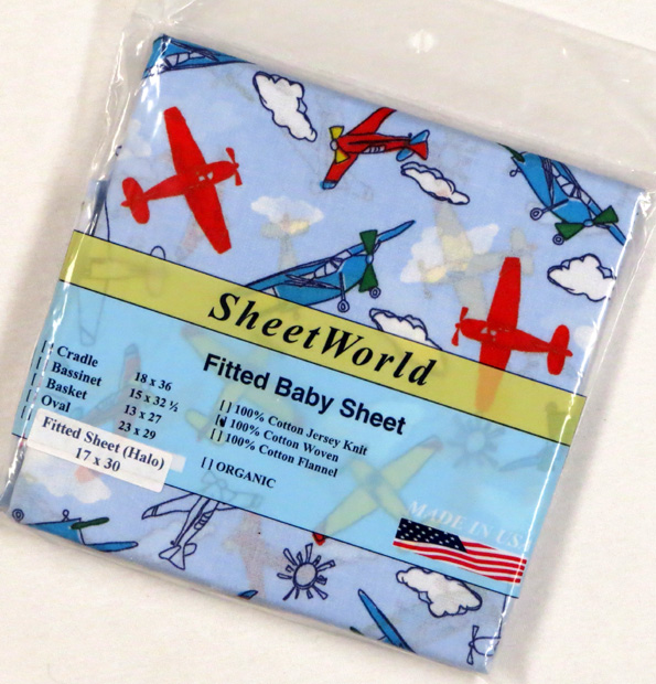 Baby Airplanes Cotton Bassinest Sheet - Fits Halo
