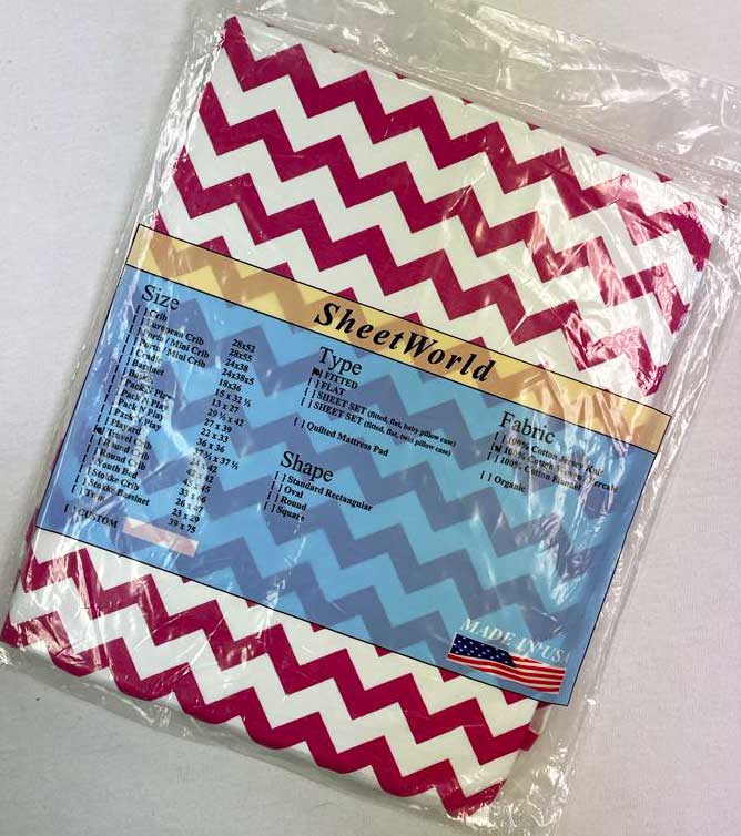 Hot Pink Chevron Cotton Travel Lite Playard Sheet - Fits BabyBjorn 24 x 42
