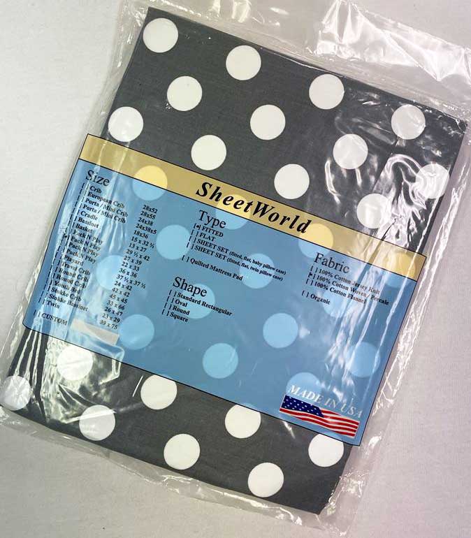 Polka Dots Grey Cotton Fitted Pack N Play Sheet - Fits Graco - 27 x 39