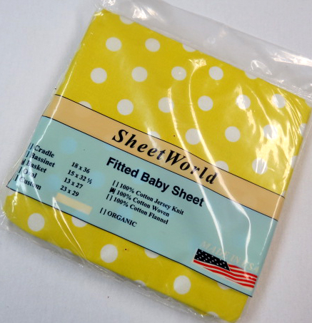 Polka Dots Yellow Cotton Basket Sheet - 13 x 27