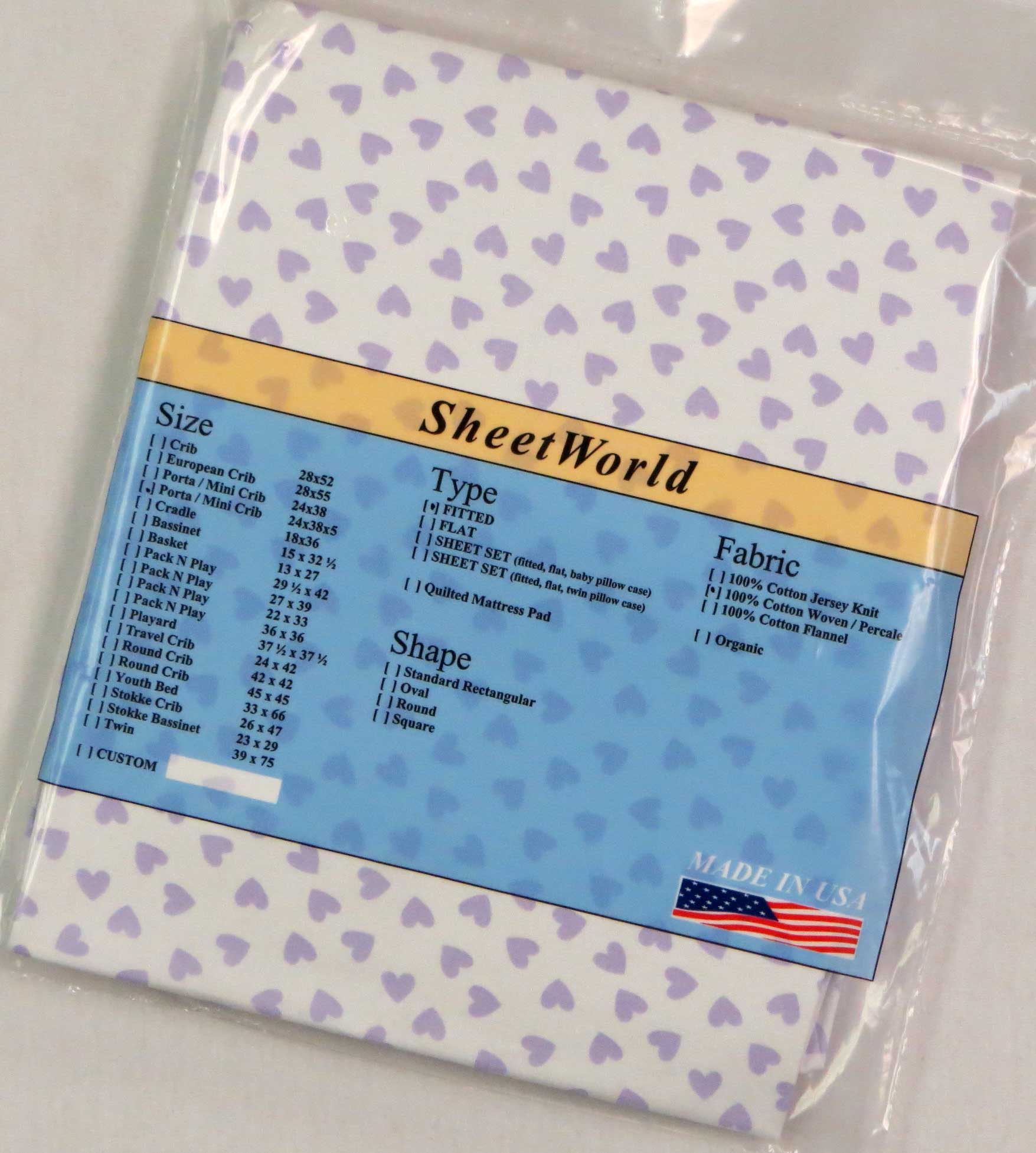 mini crib sheets 24x38x5