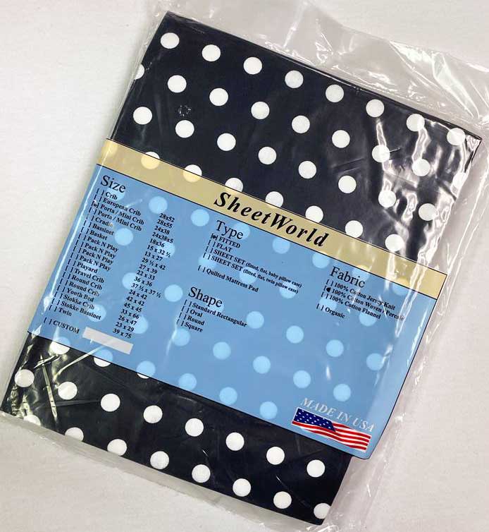 Polka Dots Navy Cotton Mini Crib Sheet - 24 x 38