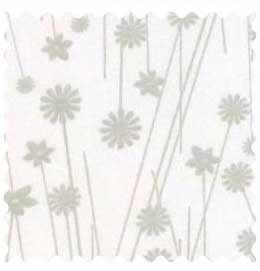 Grey Floral Stems Fabric