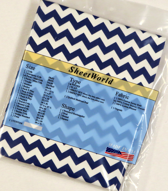 Royal Blue Chevron Cotton Portable / Mini Crib Sheet - 24 x 38