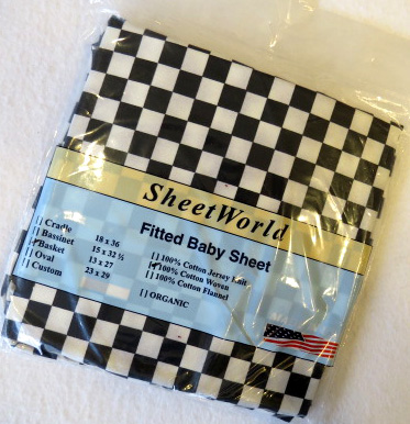 Black & White Checkerboard Cotton Basket Sheet - 13 x 27