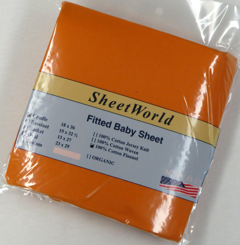Solid Orange Flannel Cradle Sheet - 18 x 36