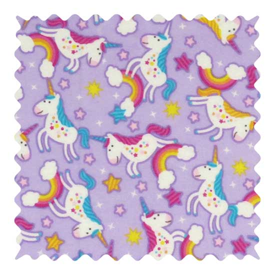 Unicorn Lavender Fabric - 100% Cotton Flannel - 26 x 42 inches