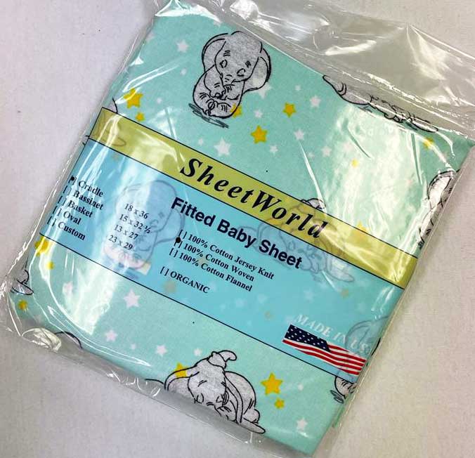 Dumbo Cotton Woven Cradle Sheet - 18 x 36