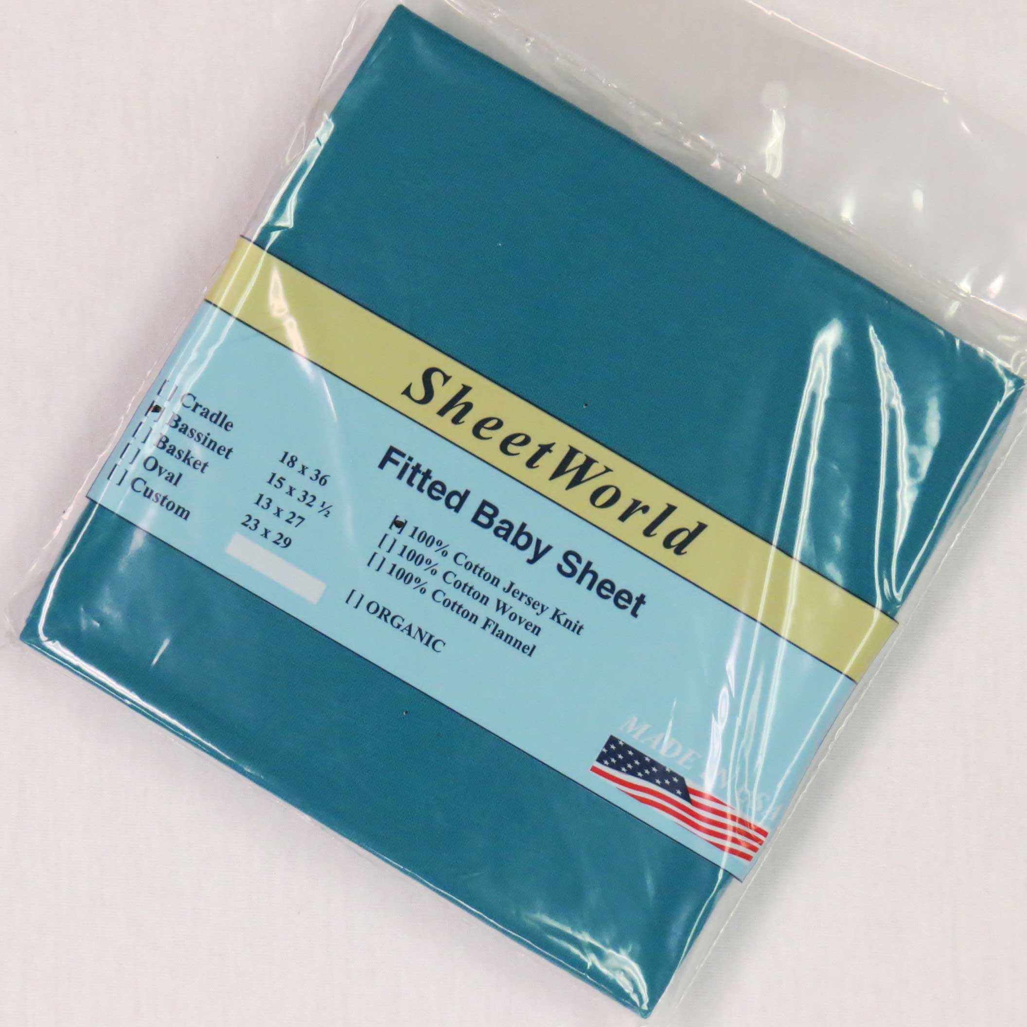 Solid Teal Cotton Jersey Knit Bassinet Sheet