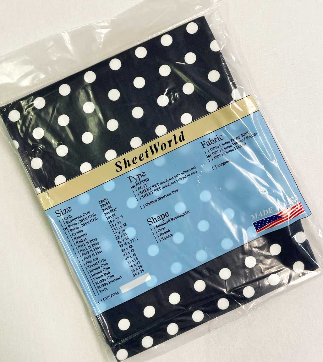 Dots Black Cotton Woven Mini Crib Sheet - 24 x 38