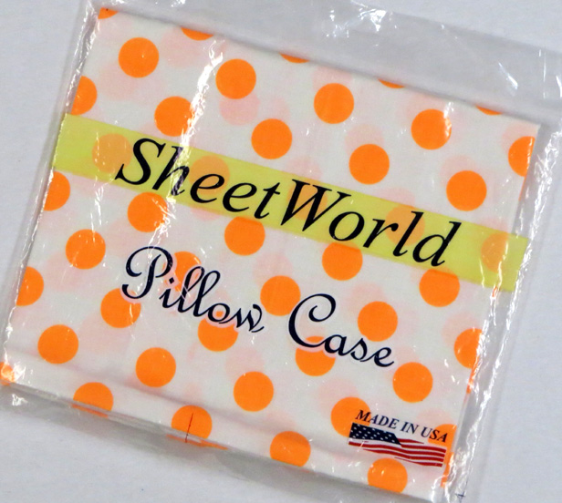 Neon Orange Polka Dots Cotton Baby Pillow Case