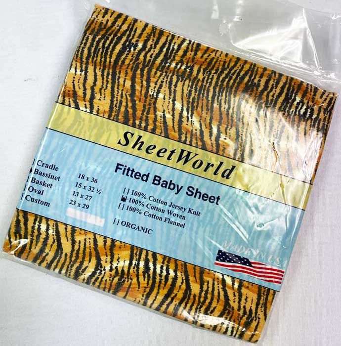 Tiger Skin Cotton Woven Bassinet Sheet - 15 x 33